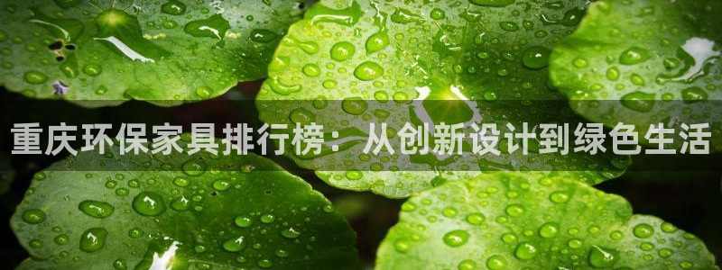意昂5(KGAME)3代理：重庆环保家具排行榜：从创新设计到